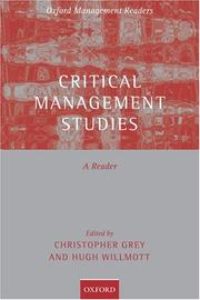 Cover of: Critical Management Studies | 