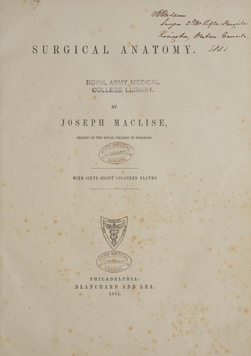 Surgical anatomy by Joseph Maclise
