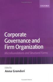 Book cover: Corporate Governance and Firm Organization | Anna Grandori