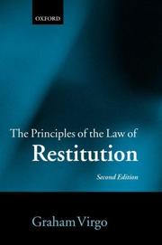 Cover of: The Principles of the Law of Restitution | Graham Virgo