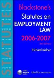 Cover of: Blackstone's Statutes on Employment Law 2006-2007 (Blackstone's Statute Book Series)