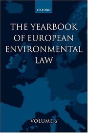 Cover of: Yearbook of European Environmental Law: Volume 6