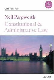Cover of: Constitutional and Administrative Law (Core Texts Series)