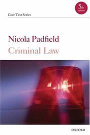 Cover of: Criminal Law