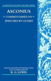 Cover of: Asconius: Commentaries on Speeches of Cicero (Clarendon Ancient History Series)