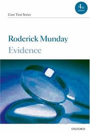 Cover of: Evidence (Core Texts) by Roderick Munday