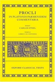 Cover of: Procli In Platonis Parmenidem Commentaria by Carlos Steel