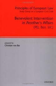 Cover of: Principles of European Law: Volume 1: Benevolent Intervention in Another's Affairs (European Civil Code Series)
