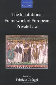Cover of: The institutional framework of European private law