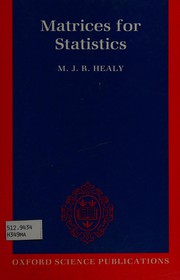 Cover of: Matrices for statistics