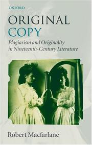 Cover of: Original Copy: Plagiarism and Originality in Nineteenth-Century Literature