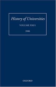 Cover of: History of Universities by Mordechai Feingold