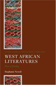 Cover of: West African Literatures: Ways of Reading (Oxford Studies in Postcolonial Literatures)
