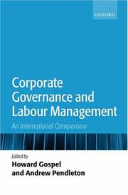 Cover of: Corporate Governance and Labour Management: An International Comparison