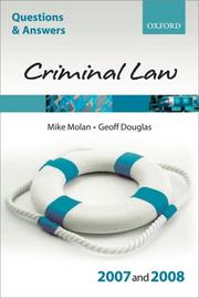 Cover of: Q and A: Criminal Law 2007-2008 (Blackstone's Law Questions and Answers)
