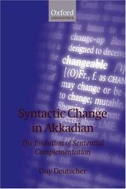 Cover of: Syntactic Change in Akkadian by Guy Deutscher