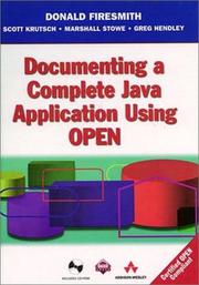 Cover of: Documenting a complete Java application using OPEN