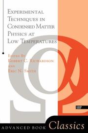 Cover of: Experimental techniques in condensed matter physics at low temperatures