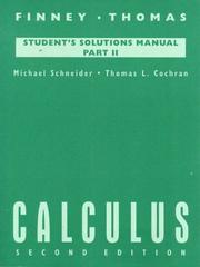 Cover of: Calculus: Student's Solutions Manual, Part II