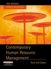 Cover of: Contemporary Human Resources Management by 