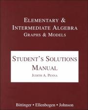 Cover of: Elementary and Intermediate Algebra by Judith A. Beecher, David Ellenbogen, Barbara L. Johnson