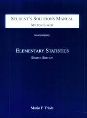 Cover of: Student's Solution Manual to Accompany Elementary Statistics