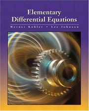 Cover of: Elementary Differential Equations by Werner E. Kohler, Lee W. Johnson