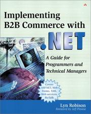 Cover of: Implementing B2B Commerce with .NET by Lyn Robison, Lyn Robison