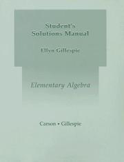 Cover of: Elementary Algebra-Student Solutions