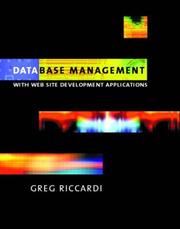 Cover of: Database Management by Greg Riccardi