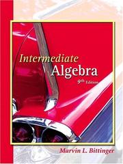 Cover of: Intermediate Algebra