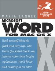Cover of: Word for Mac OS X by Maria Langer