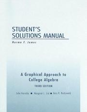 Cover of: Student's Solutions Manual for A Graphical Approach to College Algebra, 3rd edition by Hornsby, Lial, Rockswold, Norma F. James