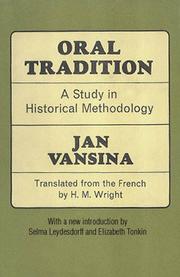 Cover of: Oral Tradition by Jan Vansina