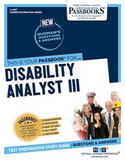 Cover of: Disability Analyst III by National Learning Corporation