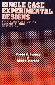 Cover of: Single Case Experimental Designs (2nd Edition) (Pergamon General Psychology Series, No. 56) by David H. Barlow, Michel Hersen