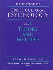 Cover of: Handbook of Cross-Cultural Psychology, Volume 1 by 