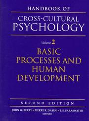 Cover of: Handbook of cross-cultural psychology. | 