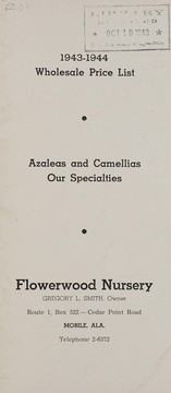 Cover of: Wholesale price list, 1943-1944 by Flowerwood Nursery