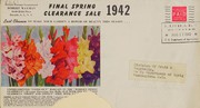 Cover of: Final spring clearance sale for 1942