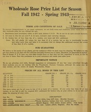 Cover of: Wholesale rose price list for season fall 1942- spring 1943