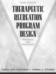 Cover of: Therapeutic Recreation Program Design: Principles and Procedures (3rd Edition)
