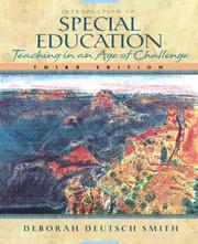 Cover of: Introduction to special education: teaching in an age of challenge