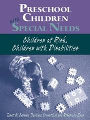 Cover of: Preschoolers with Special Needs by Janet W. Lerner, Barbara Lowenthal, Rosemary W. Egan, Janet W. Lerner, Barbara Lowenthal, Rosemary W. Egan