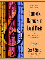 Cover of: Harmonic materials in tonal music: a programed course