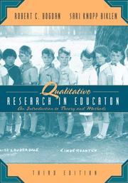 Cover of: Qualitative research for education: an introduction to theory and methods