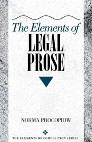 Cover of: The elements of legal prose