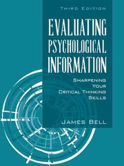 Cover of: Evaluating Psychological Information by James E. Bell