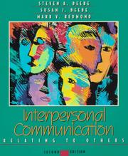 Cover of: Interpersonal communication by Steven A. Beebe, Susan J. Beebe, Mark V. Redmond, Steven A. Beebe