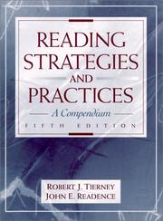 Cover of: Reading strategies and practices by Robert J. Tierney